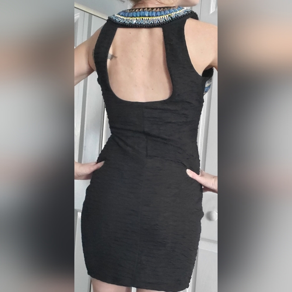 Beyonce for H&M Black Beaded embellished bodycon dress - Size Medium - Picture 12 of 16